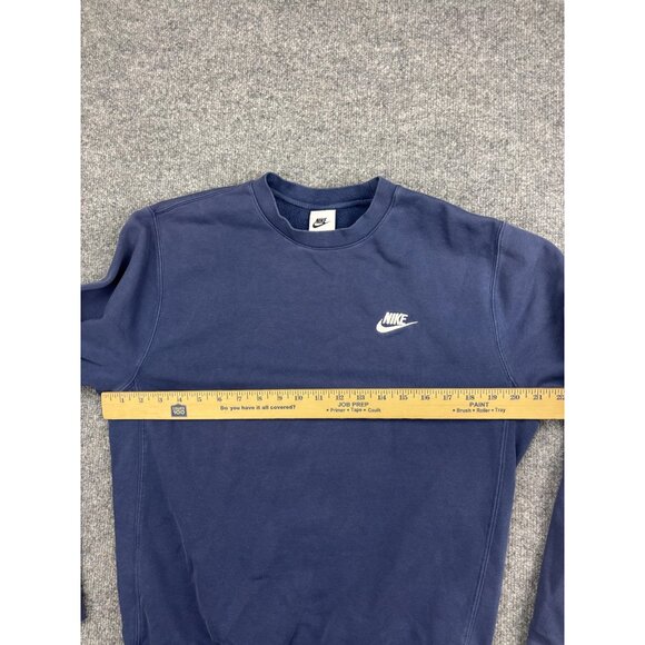 Nike Sweatshirt Mens Small Blue Crewneck Fleece Swoosh Pullover Embroidered - Picture 3 of 7